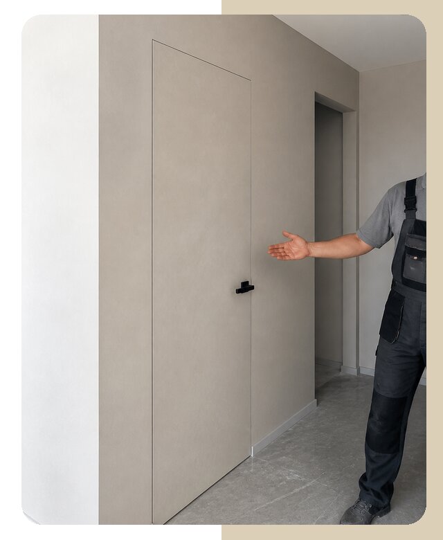Монтаж двери инвизибл в Вятских Поляне по цене от 6598 р. | ДвериЛегко-Втс